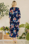 Celeste Full Size Floral Ruffle Tiered Midi Dress Casual Dresses - Tophatter Daily Deals