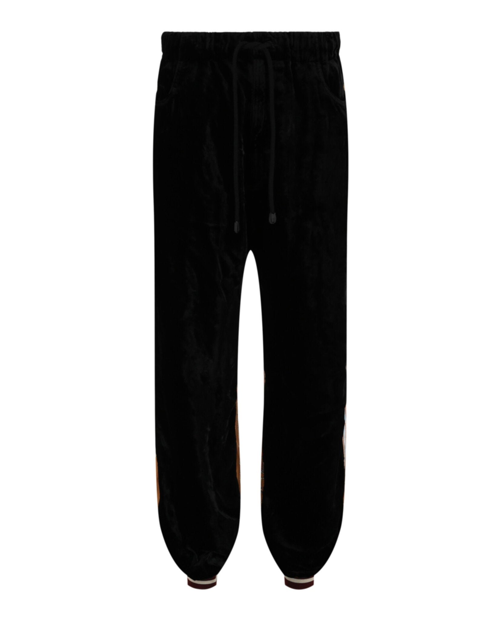 Gucci Web Striped Velvet Jogger Pants Black Joggers - Tophatter Daily Deals