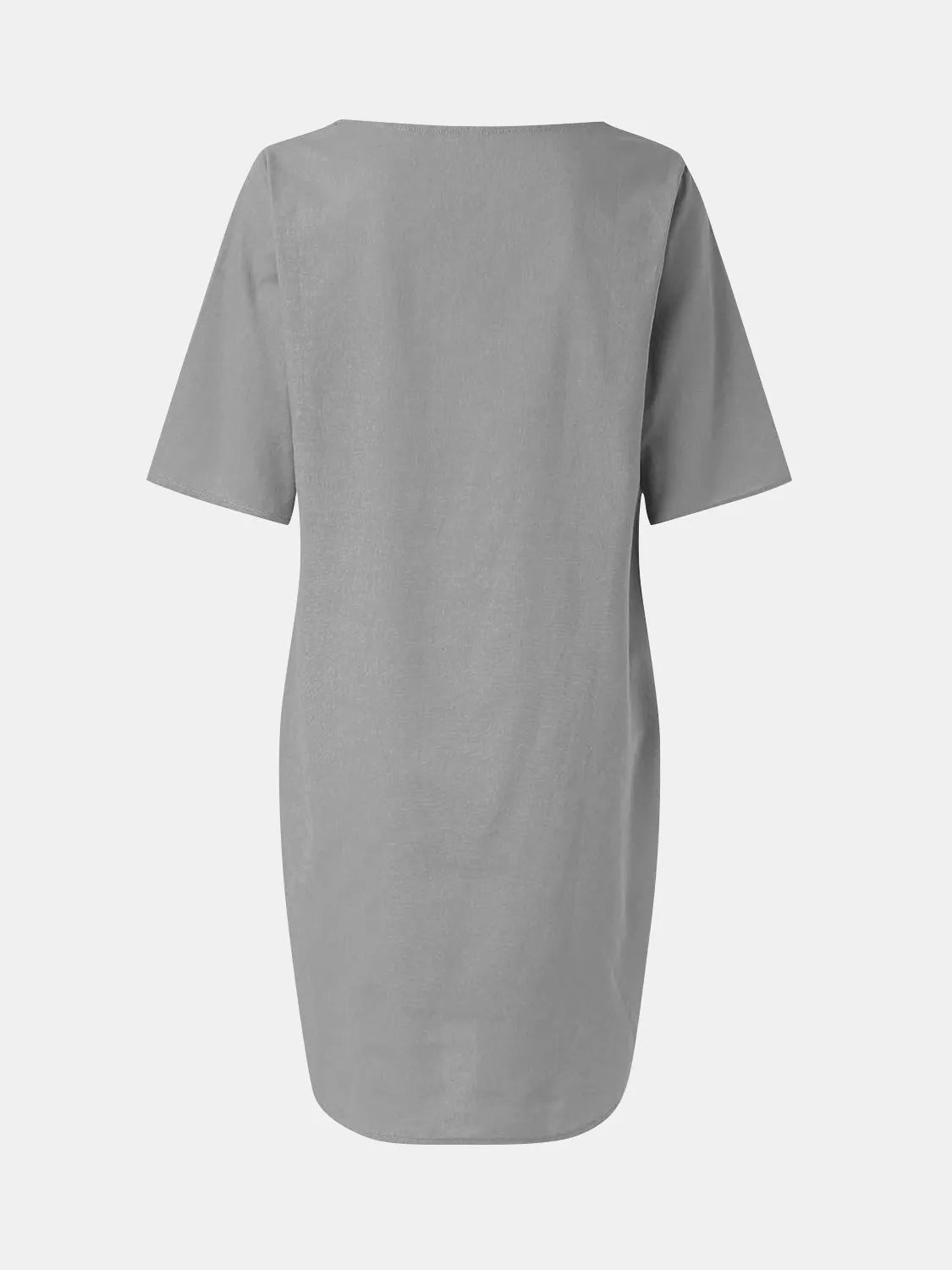 Full Size Round Neck Half Sleeve Dress with Pockets Casual Dresses - Tophatter Daily Deals