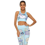 2 piece yoga set women's workout clothes Blue 0 - Tophatter Daily Deals
