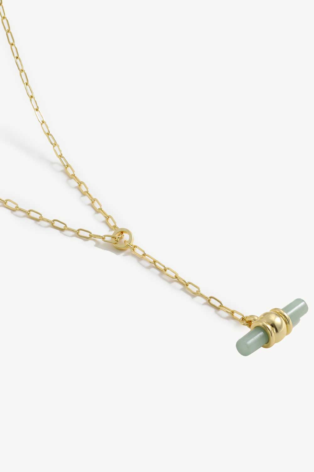 Gold-Plated Bar Pendant OT Chain Necklace Necklaces - Tophatter Daily Deals