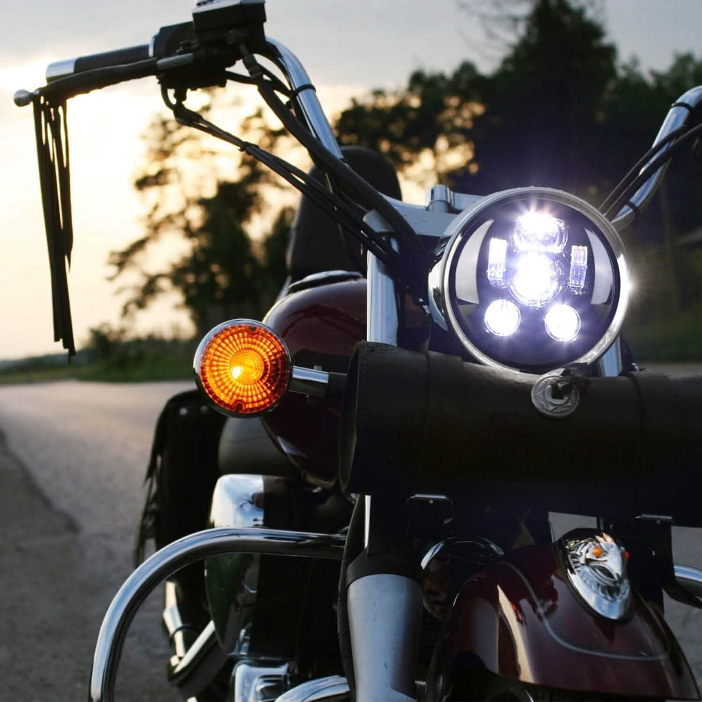 5.75-Inch LED Motorcycle Headlight Automotive - Tophatter Daily Deals
