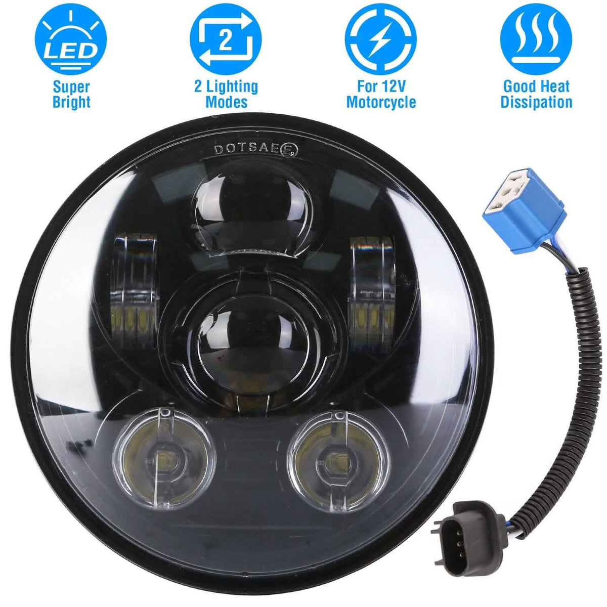 5.75-Inch LED Motorcycle Headlight Automotive - Tophatter Daily Deals