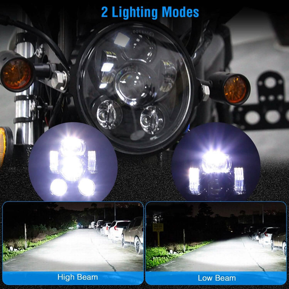 5.75-Inch LED Motorcycle Headlight Automotive - Tophatter Daily Deals