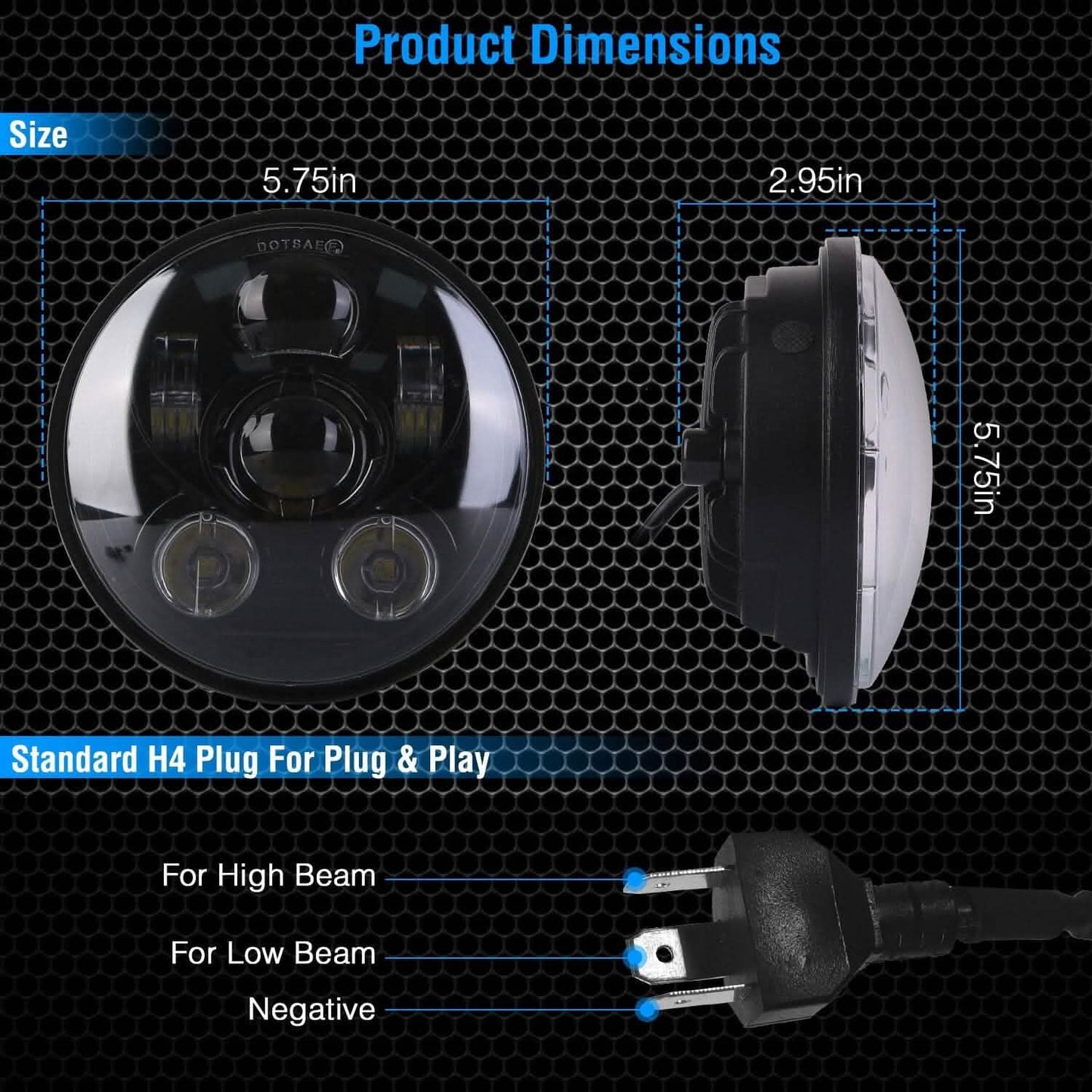 5.75-Inch LED Motorcycle Headlight Automotive - Tophatter Daily Deals