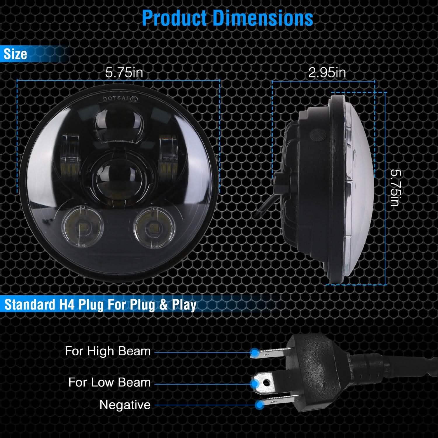 5.75-Inch LED Motorcycle Headlight Automotive - Tophatter Daily Deals