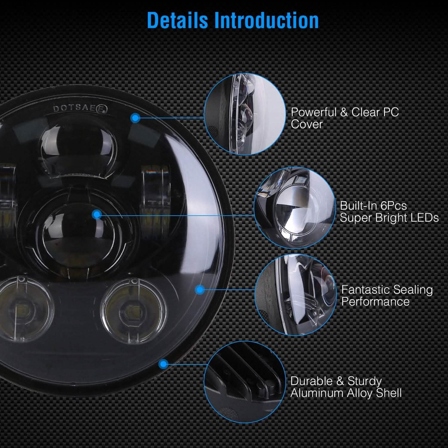 5.75-Inch LED Motorcycle Headlight Automotive - Tophatter Daily Deals