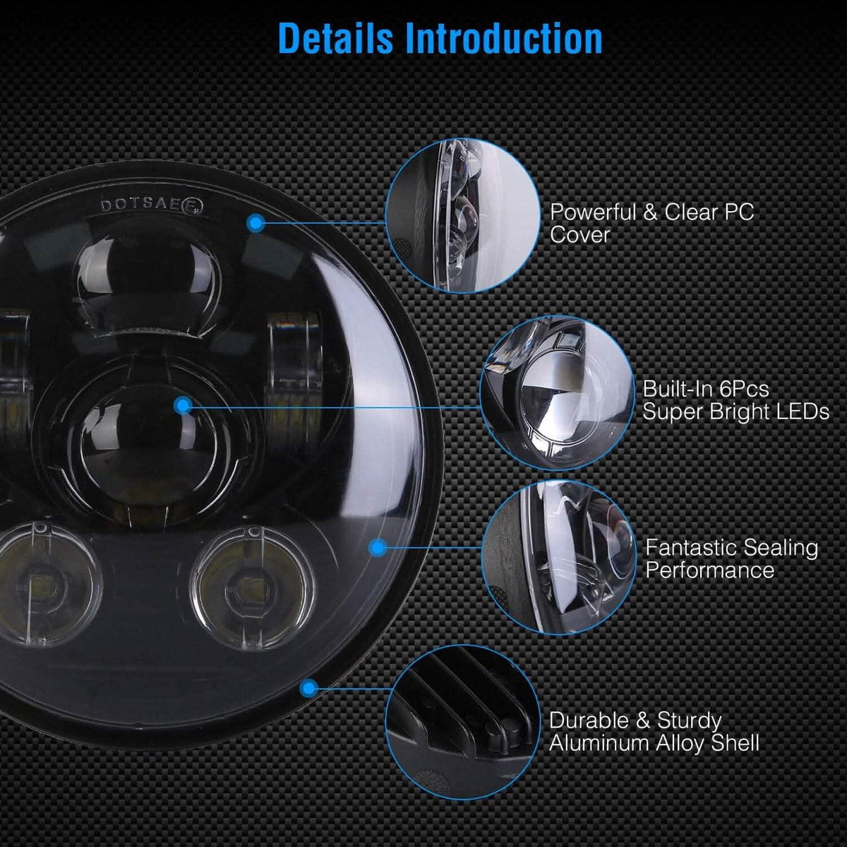5.75-Inch LED Motorcycle Headlight Automotive - Tophatter Daily Deals