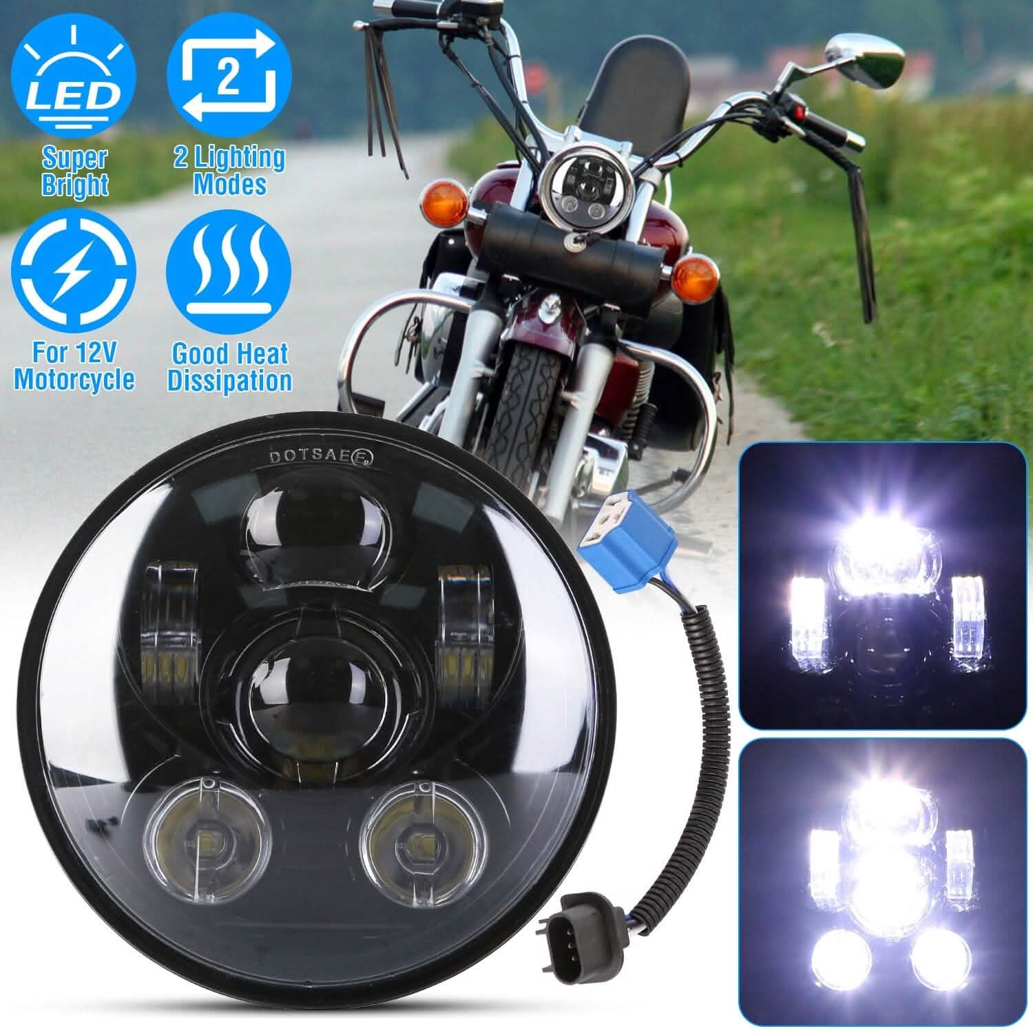 5.75-Inch LED Motorcycle Headlight Automotive - Tophatter Daily Deals