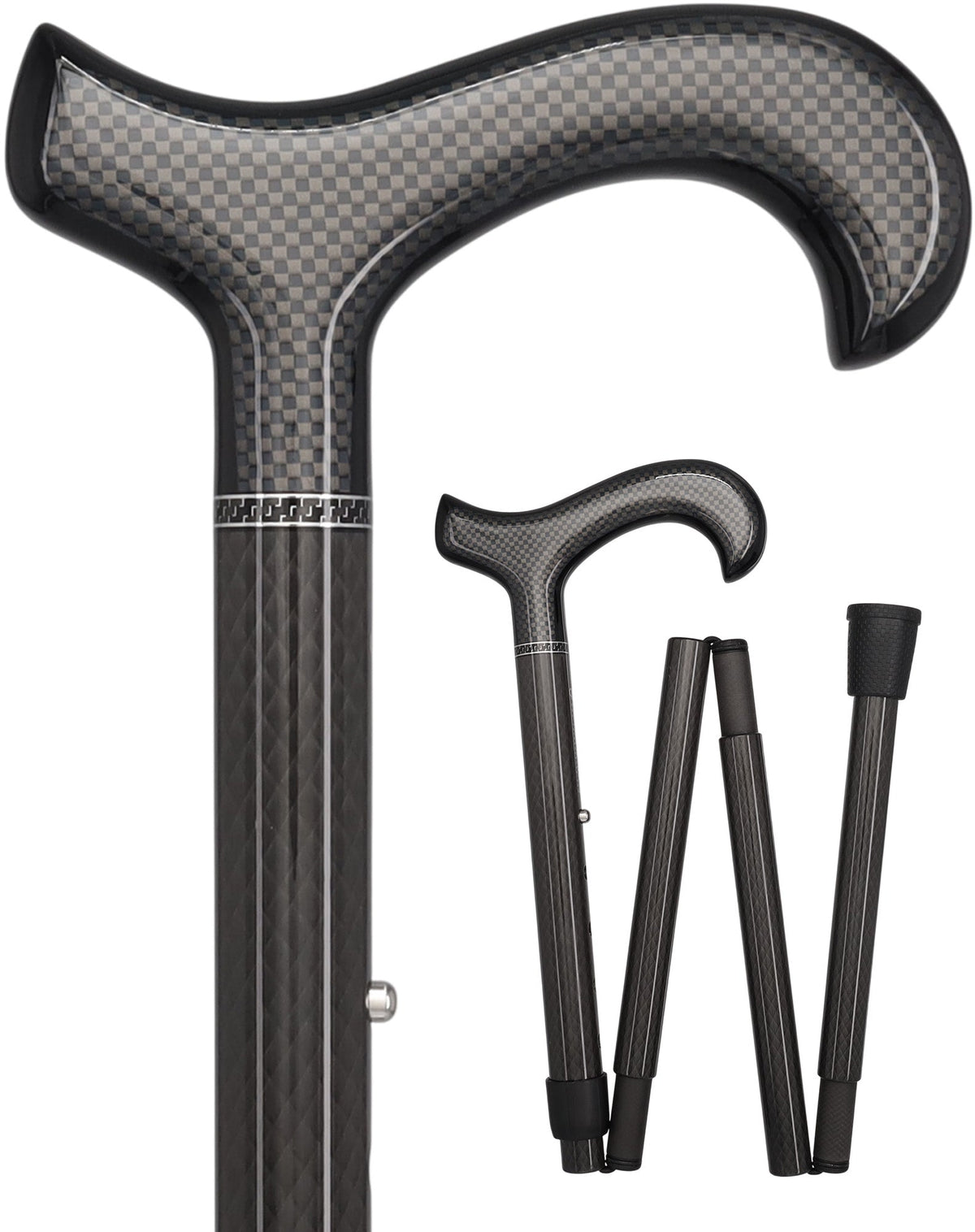 Premium Carbon Fiber Cane, Triple Wound, Adjustable & Foldable Superlite Carbon Fiber Walking Canes - Tophatter Daily Deals