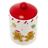 Ceramic Gingerbread Christmas Storage Jar | Biscuit Barrel with Lid - 18cm Jar - Tophatter Daily Deals