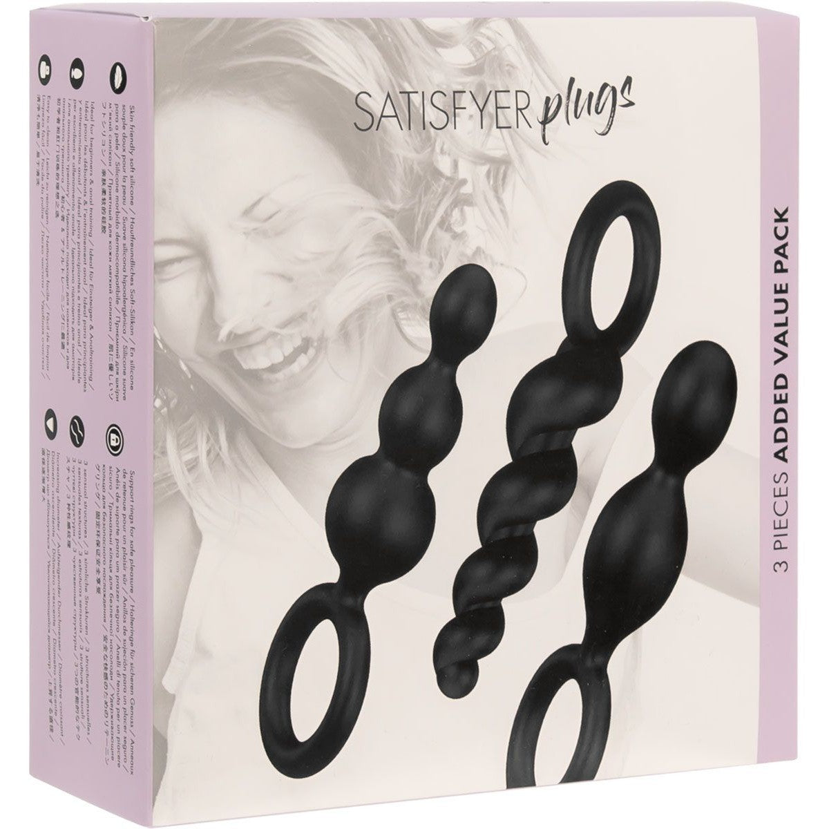 Satisfyer Plugs 3 Piece Pack in Black Anal Sex Toys - Tophatter Daily Deals