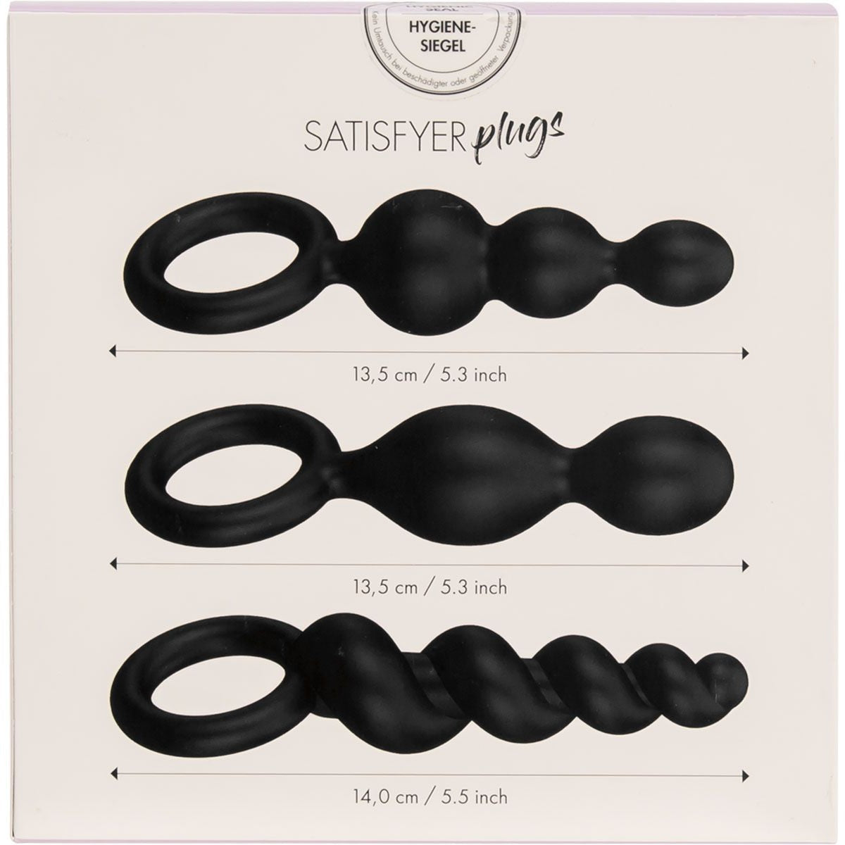 Satisfyer Plugs 3 Piece Pack in Black Anal Sex Toys - Tophatter Daily Deals