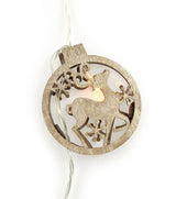 Wooden Reindeer Light String Christmas Bauble LED Garland Fairy Lights - Tophatter Daily Deals
