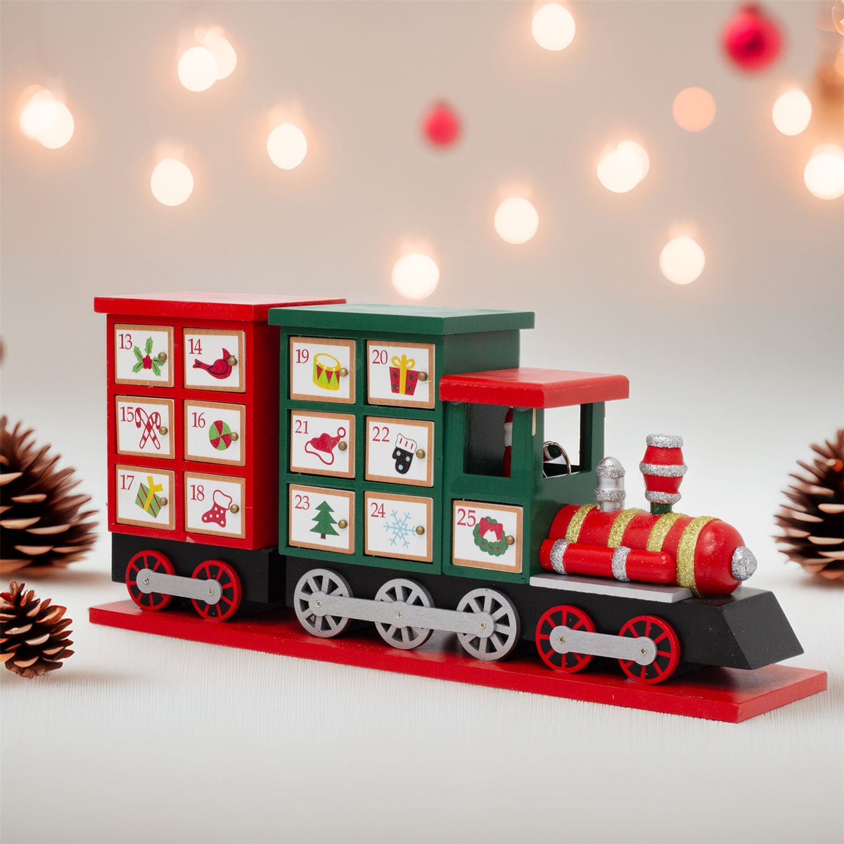 Santa Express Train Christmas Advent Calendar | Wooden Train Advent Calendar Advent Calendar - Tophatter Daily Deals