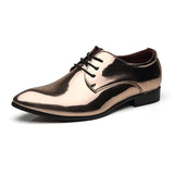 British Pointed Leather Shoes Men's Fashion Bright Leather Men's Shoes Foreign Trade Leather Shoes Amazon Wish LAZADA Gold 0 - Tophatter Daily Deals