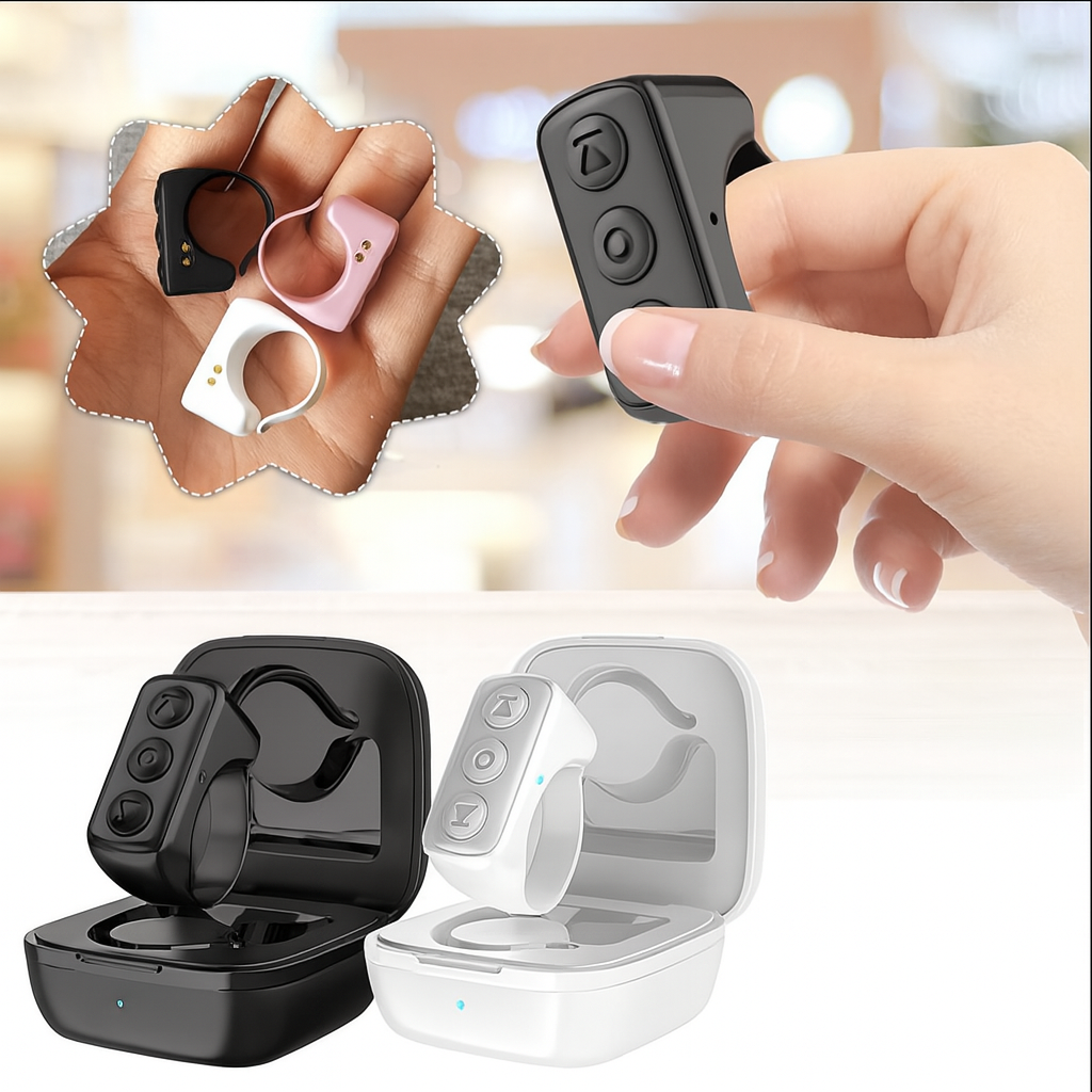 Bluetooth Page Turner & TikTok Scrolling Ring – Hands-Free Remote for Kindle, iPhone, Android – E-Reader Accessory, Selfie Shutter, Volume & Video Control Computer Accessories - Tophatter Daily Deals