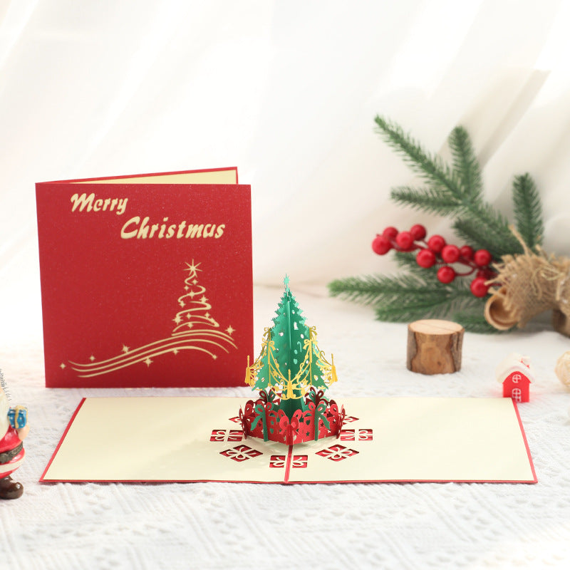 3d Christmas Greeting Card Stereo Christmas Tree Card Creative 0 - Tophatter Daily Deals