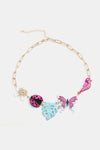 Rhinestone Decor Multi-Charm Copper Necklace Necklaces - Tophatter Daily Deals