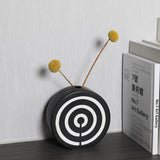 Black And White Striped Ceramic Dried Flower Vase Decorative Art Ornaments 0 - Tophatter Daily Deals