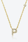 L To P Zircon 925 Sterling Silver Necklace P Gold One Size Necklaces - Tophatter Daily Deals