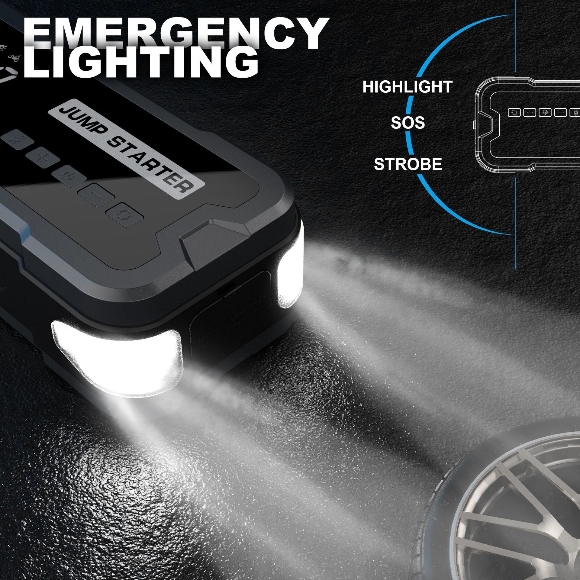 Automobile Emergency Start Power Source Car Built-in Inflatable 0 - Tophatter Daily Deals