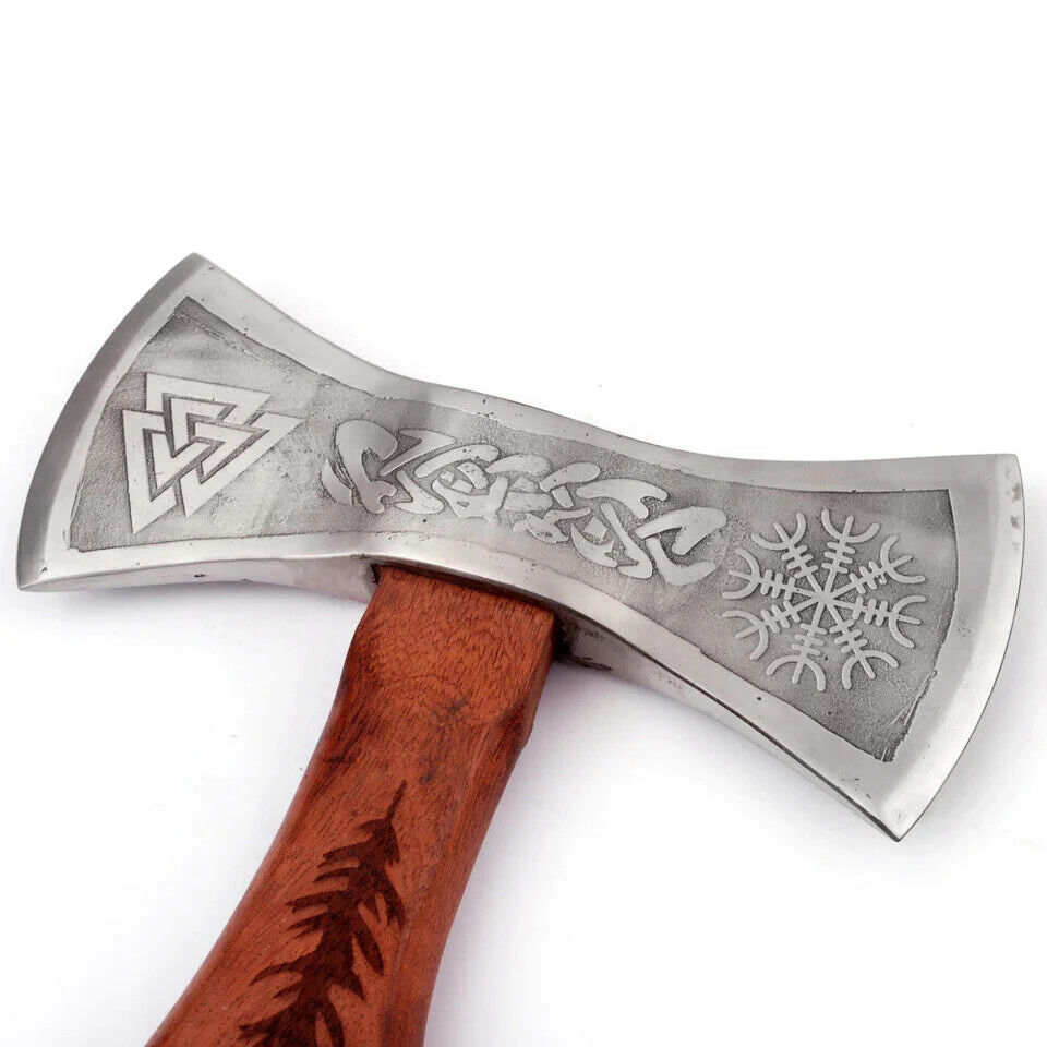 Viking Warrior Double-Headed Carbon Steel Outdoor Axe Axe - Tophatter Daily Deals