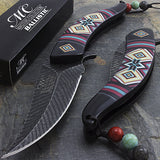 8.5" Masters Collection Spring Assisted Damascus Frontier Pocket Knife Tophatter's Spring Assisted Knives Collectibles:Knives, Swords & Blades:Collectible Folding Knives:Modern Folding Knives:Factory Manufactured - Tophatter Daily Deals