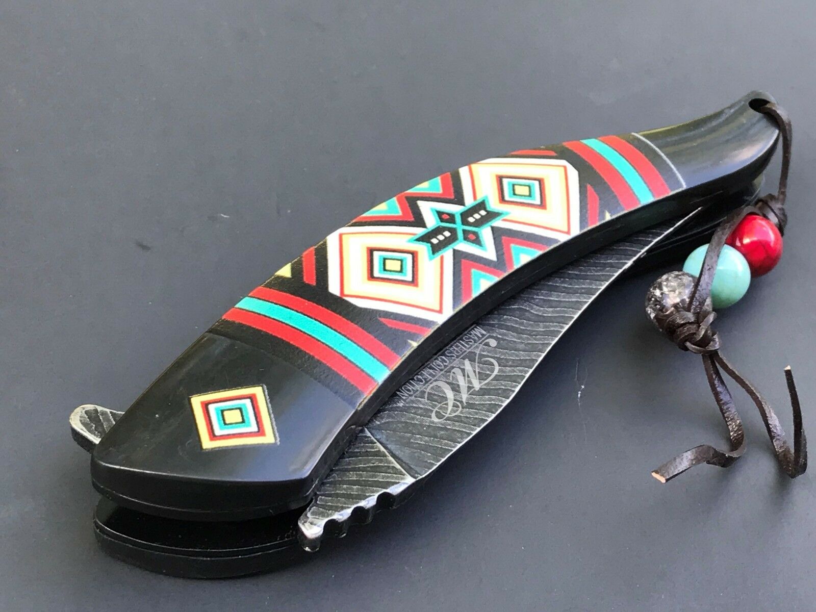 8.5" Masters Collection Spring Assisted Damascus Frontier Pocket Knife Tophatter's Spring Assisted Knives Collectibles:Knives, Swords & Blades:Collectible Folding Knives:Modern Folding Knives:Factory Manufactured - Tophatter Daily Deals