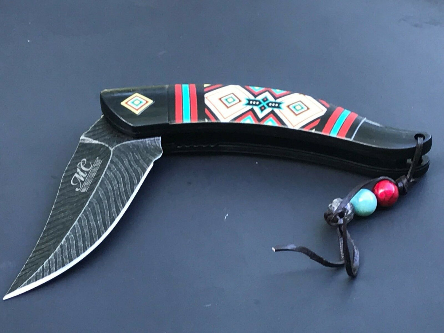 8.5" Masters Collection Spring Assisted Damascus Frontier Pocket Knife Tophatter's Spring Assisted Knives Collectibles:Knives, Swords & Blades:Collectible Folding Knives:Modern Folding Knives:Factory Manufactured - Tophatter Daily Deals