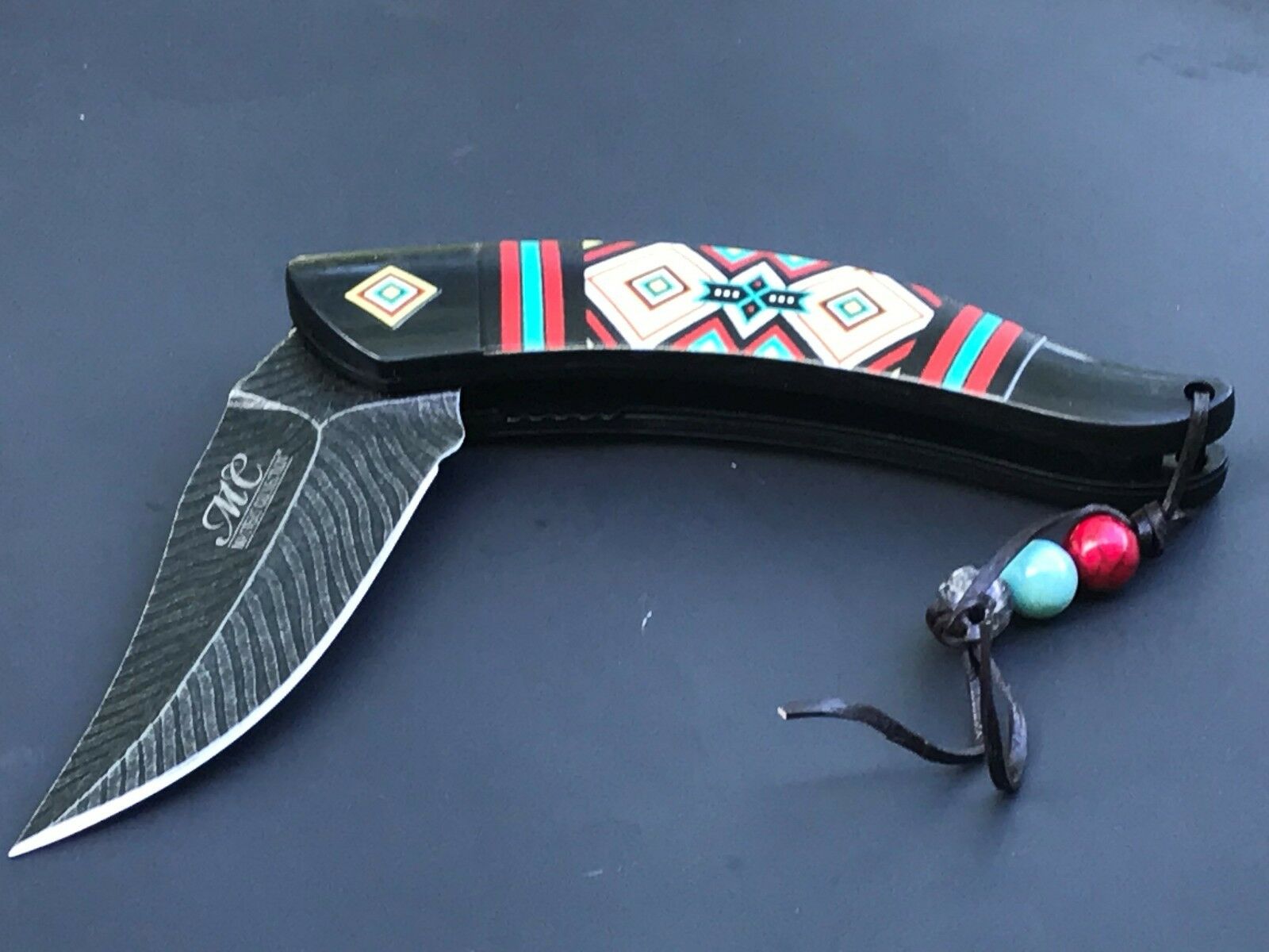 8.5" Masters Collection Spring Assisted Damascus Frontier Pocket Knife Tophatter's Spring Assisted Knives Collectibles:Knives, Swords & Blades:Collectible Folding Knives:Modern Folding Knives:Factory Manufactured - Tophatter Daily Deals
