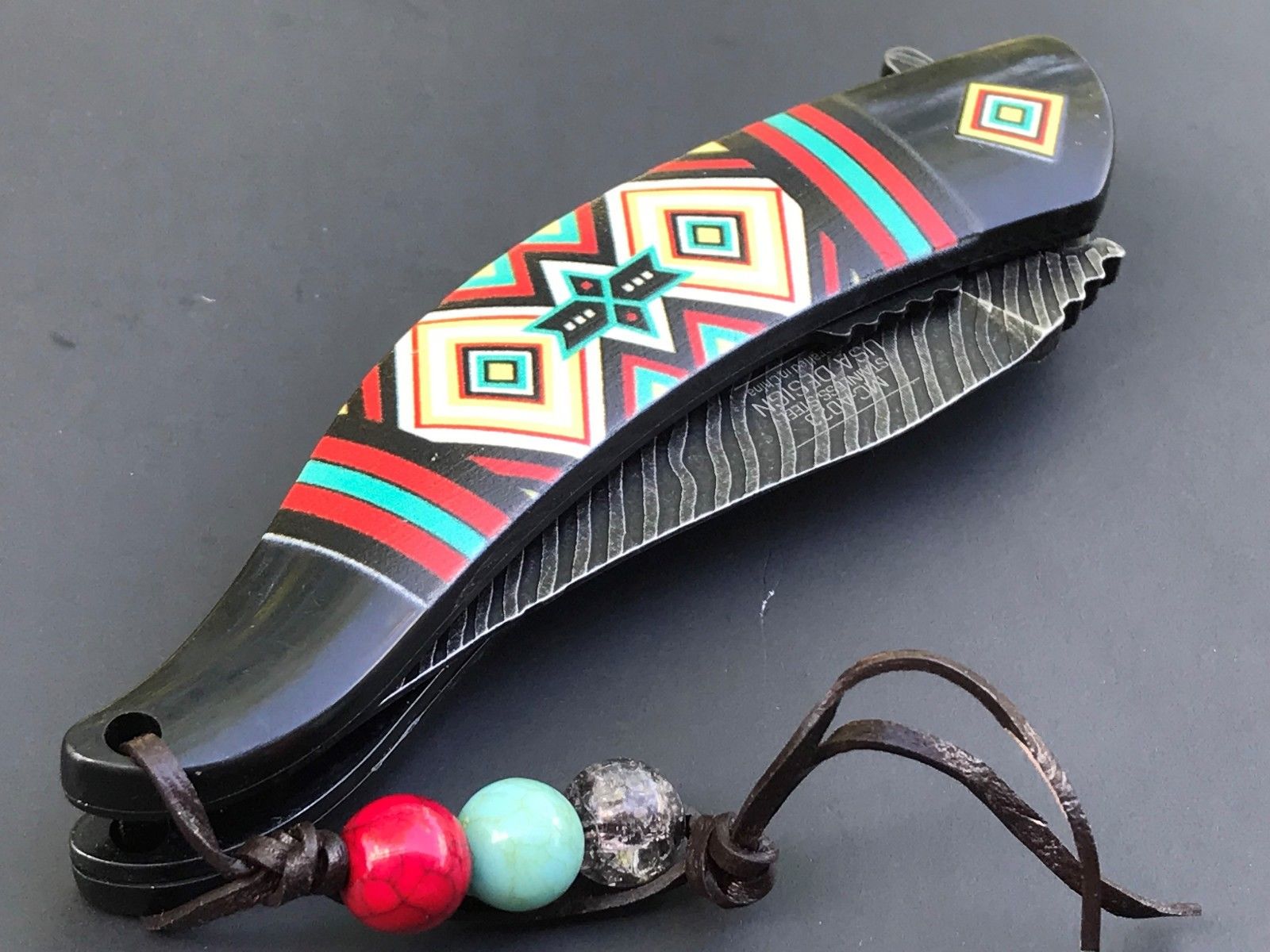 8.5" Masters Collection Spring Assisted Damascus Frontier Pocket Knife Tophatter's Spring Assisted Knives Collectibles:Knives, Swords & Blades:Collectible Folding Knives:Modern Folding Knives:Factory Manufactured - Tophatter Daily Deals