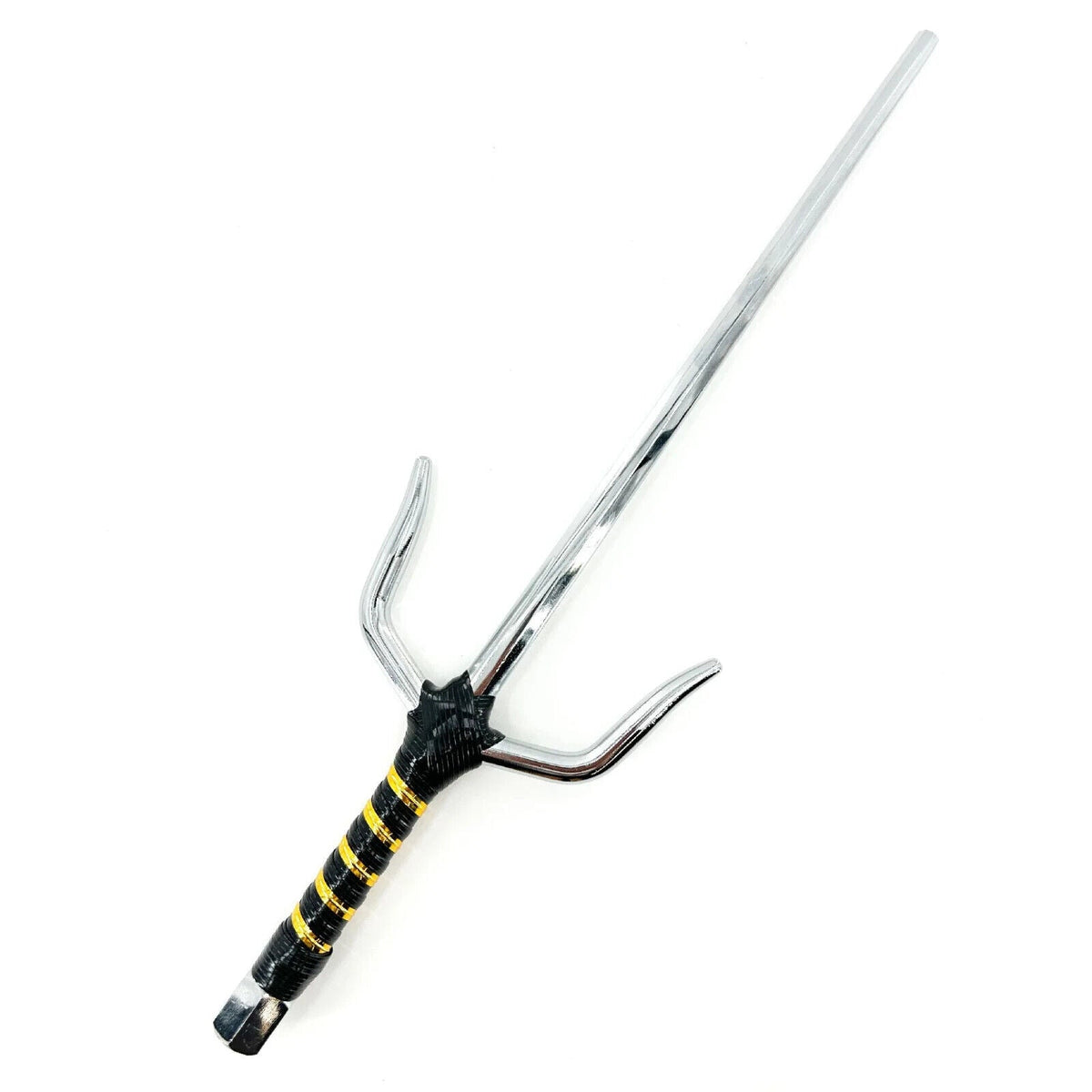 "With the Sun" Octagonal 15" Chrome Sai Pair ninja & martial arts - Tophatter Daily Deals