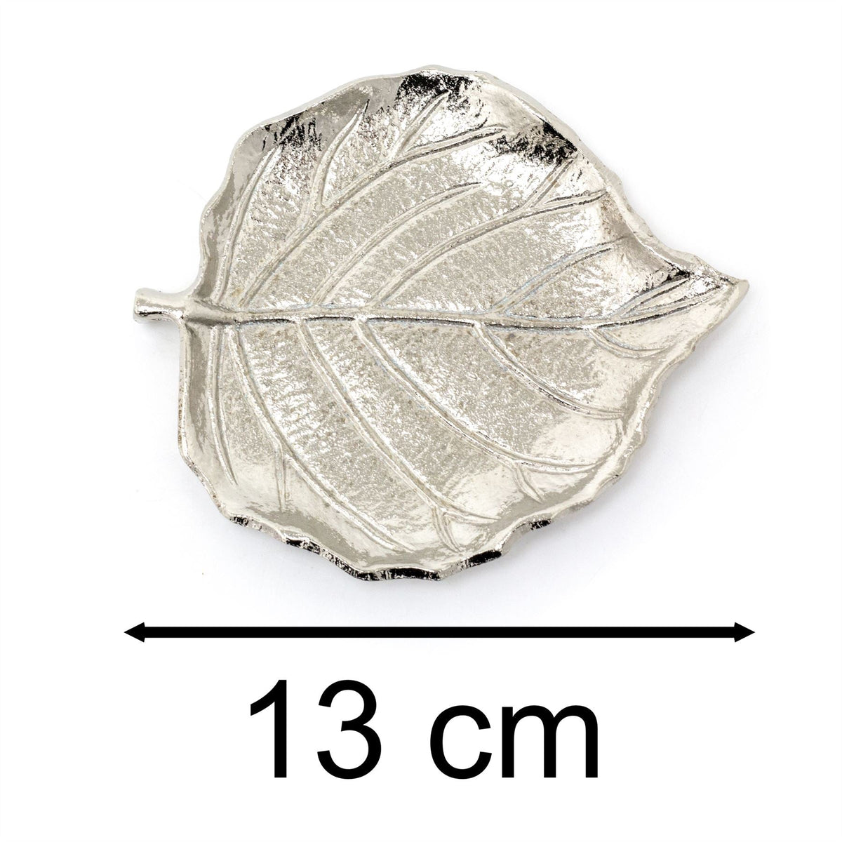Silver Leaf Trinket Dish | Silver Aluminium Embossed Leaf Shaped Trinket Tray Trinket Dish - Tophatter Daily Deals