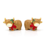 Novelty Christmas Salt & Pepper Shakers | Highland Cow Salt & Pepper Pots Salt and Pepper Shakers - Tophatter Daily Deals