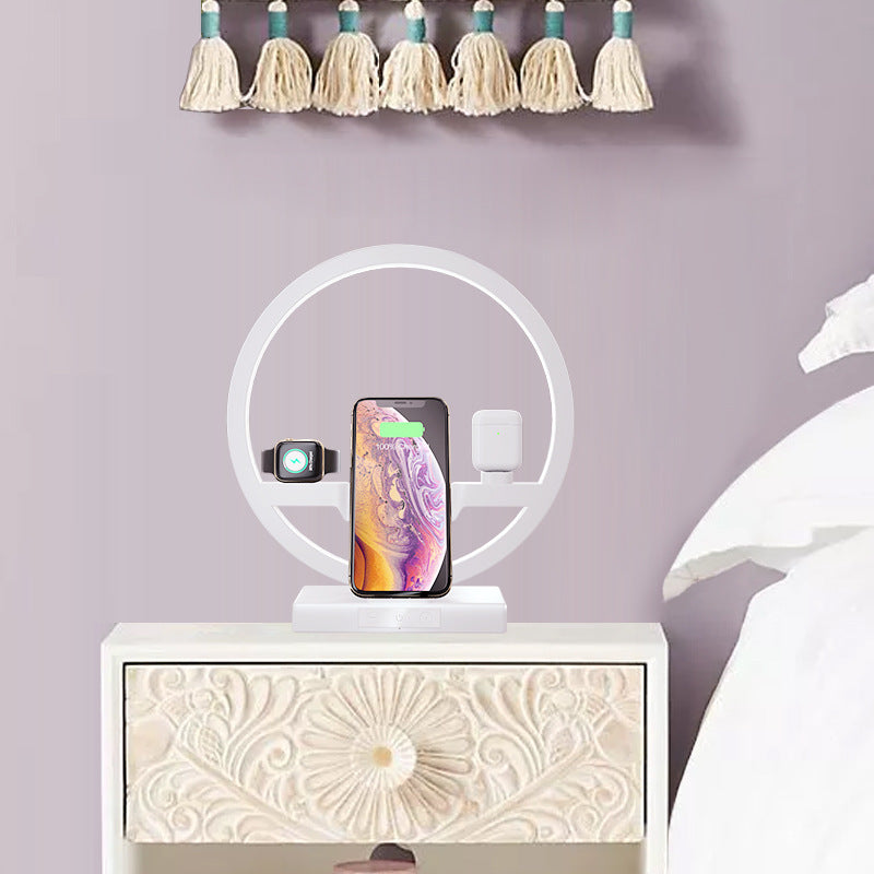 3 In 1 Wireless Charger Applicable For Mobile Phone Watch Headset Table Lamp Charging Bracket Hotselling 0 - Tophatter Daily Deals