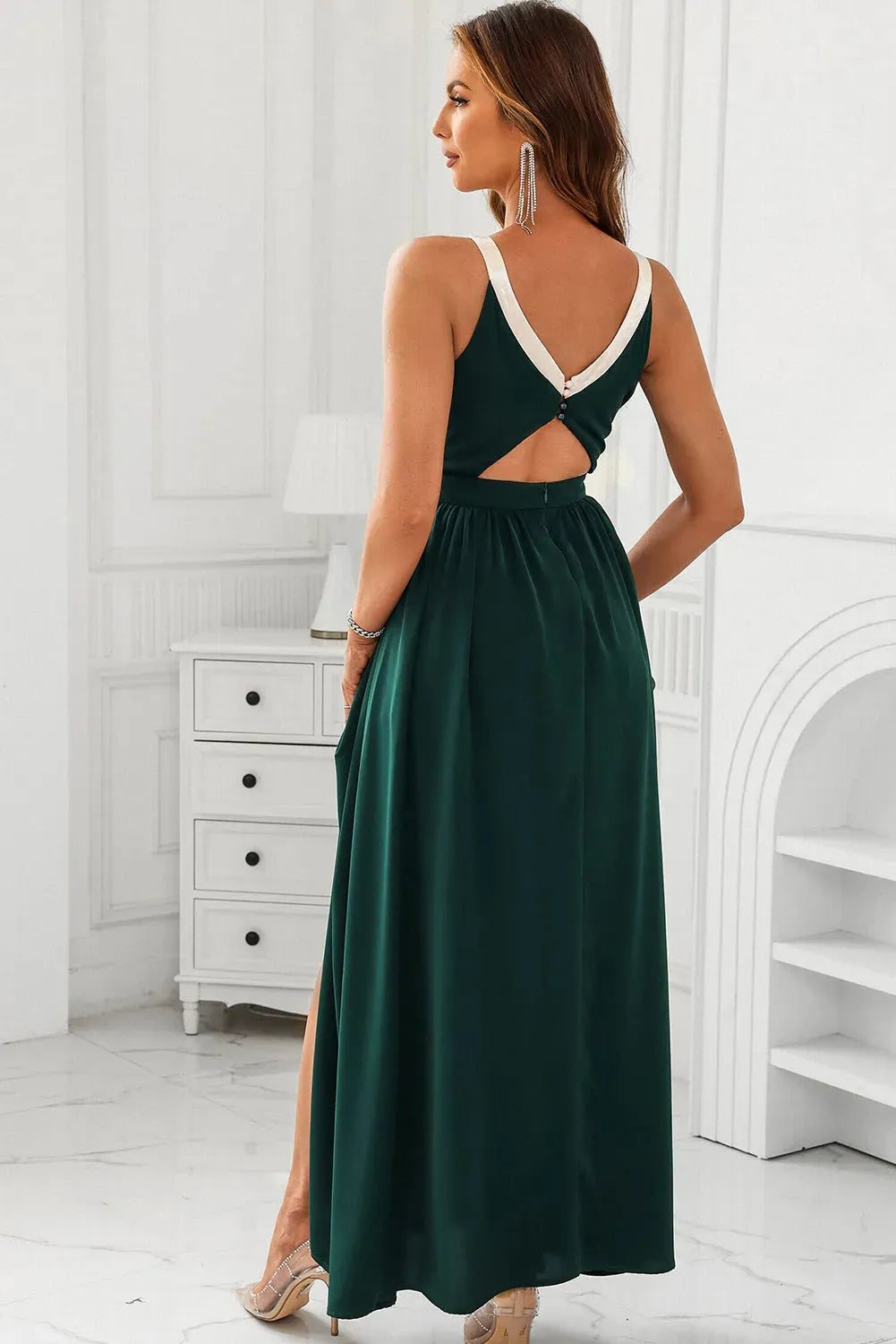 Cutout Ruched Slit Sleeveless Dress Cocktail Dresses - Tophatter Daily Deals