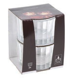 Set of 2 Ribbed Tea Light Candle Holders | Clear Glass Tealight Candle Holders Candle Holder - Tophatter Daily Deals
