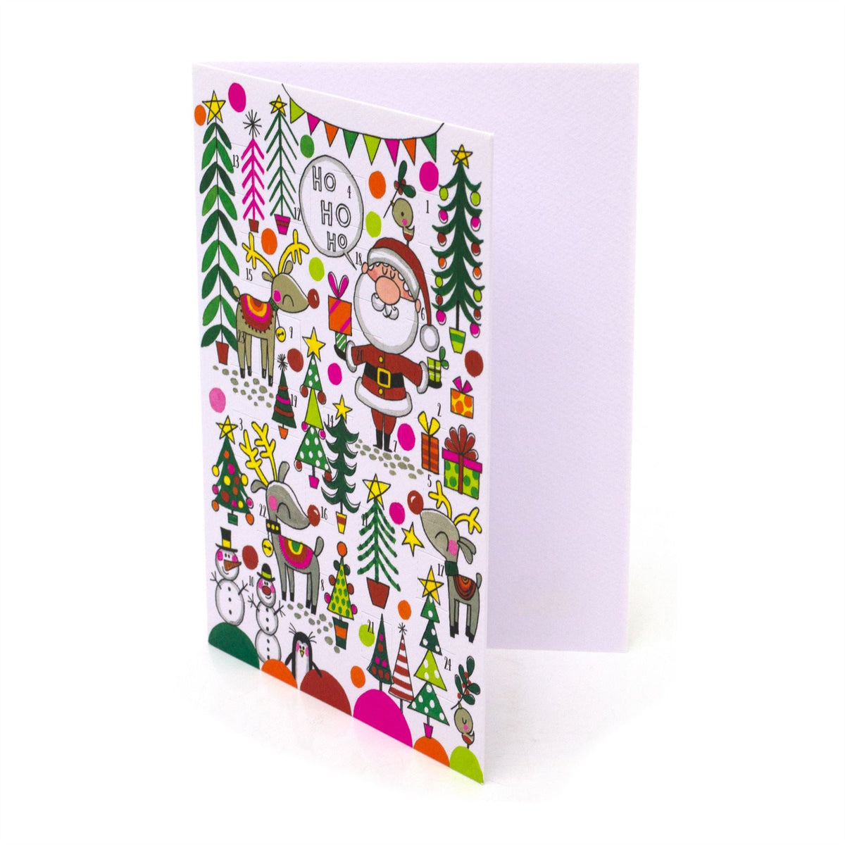 Santa & Reindeer - Christmas Advent Calendar Greetings Card & Envelope Advent Calendar - Tophatter Daily Deals