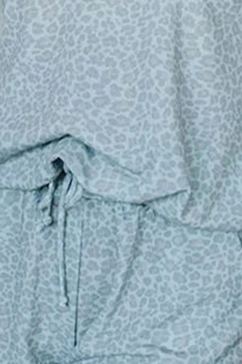 Leopard Notched Top and Drawstring Shorts Lounge Set Loungewear Sets - Tophatter Daily Deals