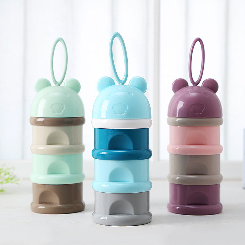 3 Layer Frog Style Portable Baby Food Storage Box Essential Cereal Cartoon Milk Powder Boxes Toddle Kids Formula Milk Container 0 - Tophatter Daily Deals