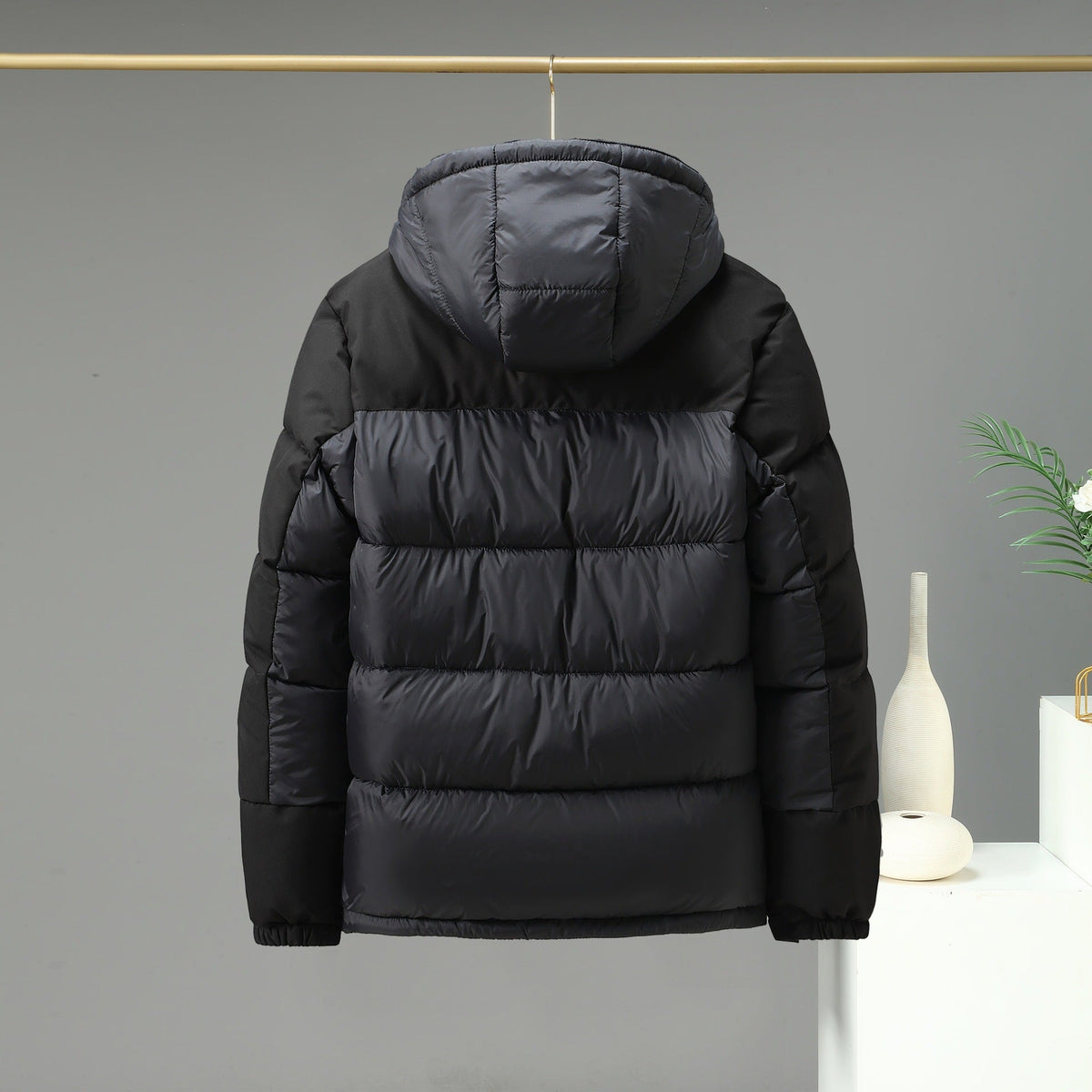 Warm Unisex Short Jacket - Boxy Hooded, Cotton Filled 3D Changing Face Moving Picture Frame - Tophatter Daily Deals