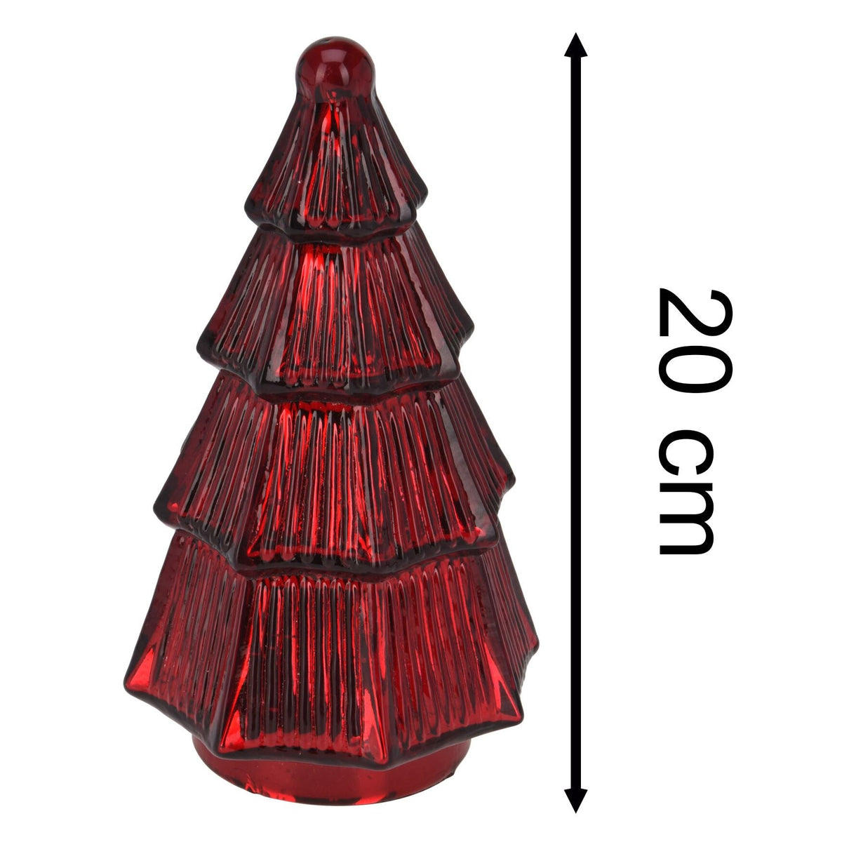 Red Glass Christmas Tree | Freestanding Mottled Gold Tree Ornament - 20cm Ornament - Tophatter Daily Deals