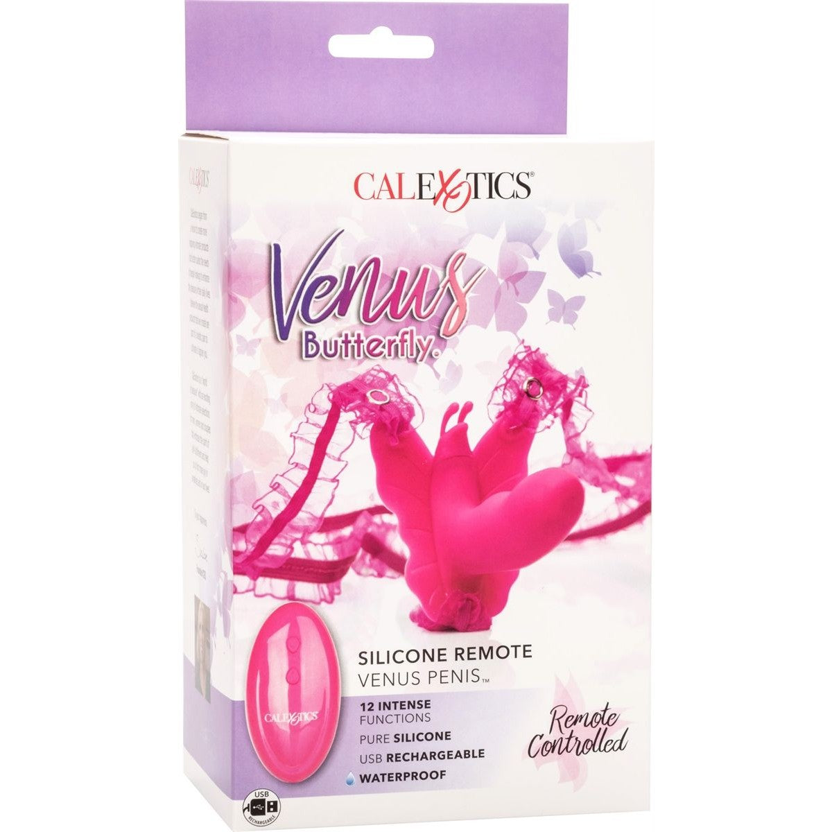 Venus Butterfly Silicone Remote Venus Penis in Pink Vibrating Strap-On Probe - Tophatter Daily Deals