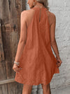 Eyelet Grecian Neck Mini Dress Casual Dresses - Tophatter Daily Deals