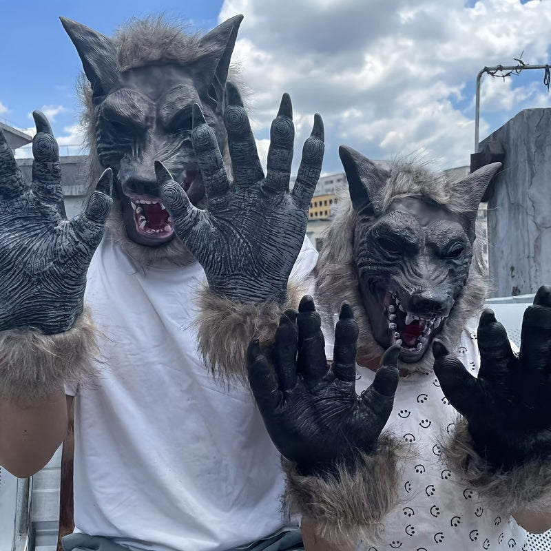 Wolf Mask Costume Set Halloween Party (3pcs) Halloween - Tophatter Daily Deals