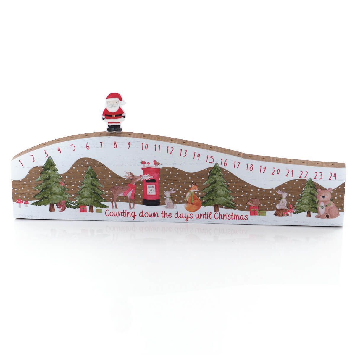 Children's Winter Wonderland Wooden Christmas Advent Calendar Block - 38cm Advent Calendar - Tophatter Daily Deals
