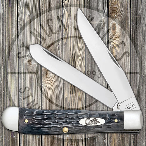 Case Trapper - Pocket Worn Gray Bone - Crandall Jig - 58410 Traditional Knives - Tophatter Daily Deals