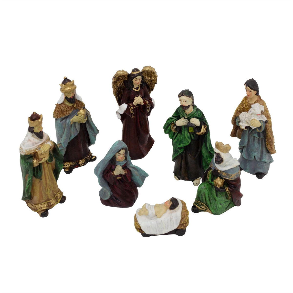 8-Piece Christmas Nativity Figurines | Traditional Holy Family Figures Set - 9cm Nativity Set - Tophatter Daily Deals