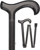 Extra Tall, Folding Carbon Fiber Derby Cane - Adjustable Superlite Carbon Fiber Walking Canes - Tophatter Daily Deals